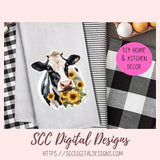 Cute Cow Sticker Set for Digital Planning and Printable Planners, Journals, Scrapbooking, Black and White Cow PNGs, Instant Download Goodnotes Compatible PNG Images