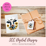 Cute Cow Sticker Set for Digital Planning and Printable Planners, Journals, Scrapbooking, Black and White Cow PNGs, Instant Download Goodnotes Compatible PNG Images