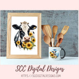 Cute Cow Sticker Set for Digital Planning and Printable Planners, Journals, Scrapbooking, Black and White Cow PNGs, Instant Download Goodnotes Compatible PNG Images