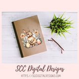Whimsical Easter Bunny Stickers PNGs for Digital and Printable Planners, Bullet Journals, Scrapbooking, Laptops, Spring Floral Rabbit Gift for Women