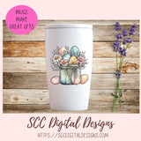 Easter Egg Floral Bouquet Stickers PNGs for Digital and Printable Planners, Bullet Journals, Scrapbooking, Laptops, Spring Flowers