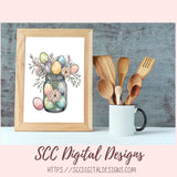 Easter Egg Floral Bouquet Stickers PNGs for Digital and Printable Planners, Bullet Journals, Scrapbooking, Laptops, Spring Flowers