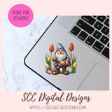 Cute Easter Gnomes Stickers PNGs for Digital and Printable Planners, Bullet Journals, Scrapbooking, Laptops, Gnome Lover Gift for Women