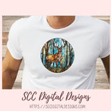 Stained Glass PNG Sticker Pack for Digital and Printable Planners, Journals, Notebooks & Digital Scrapbooking, Deer & Elk Car Decals, Instant Download Pre-Cropped Goodnotes Compatible PNG Images