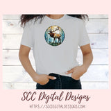 Stained Glass PNG Sticker Pack for Digital and Printable Planners, Journals, Notebooks & Digital Scrapbooking, Deer & Elk Car Decals, Instant Download Pre-Cropped Goodnotes Compatible PNG Images