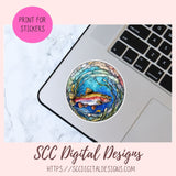 Stained Glass PNG Sticker Pack for Digital and Printable Planners, Journals, Scrapbooking, Fish Car Decals, Instant Download Pre-Cropped Goodnotes Compatible PNG Images