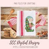 Christmas Elves Clipart, Trees Candy Gingerbread Cookie Clip Art for Sublimation, Happy Elf PNG for Stickers for Kids and Paper Crafting