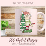 Christmas Elves Clipart, Trees Candy Gingerbread Cookie Clip Art for Sublimation, Happy Elf PNG for Stickers for Kids and Paper Crafting