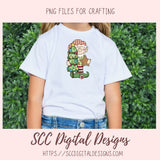 Christmas Elves Clipart, Trees Candy Gingerbread Cookie Clip Art for Sublimation, Happy Elf PNG for Stickers for Kids and Paper Crafting