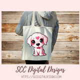 Kawaii Valentine Pups PNG Stickers for Digital or Paper Planners, Pre-Cropped Goodnotes Compatable, Printable Clip Art Scrapbook Elements