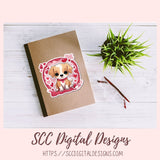 Kawaii Valentine Pups PNG Stickers for Digital or Paper Planners, Pre-Cropped Goodnotes Compatable, Printable Clip Art Scrapbook Elements