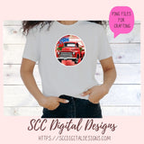 Patriotic Old Red Truck Digital Stickers, Americana Lover Gift, Pre-Cropped Print and Cut Stickers, Goodnotes Compatible Planner Accessories