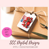 Patriotic Old Red Truck Digital Stickers, Americana Lover Gift, Pre-Cropped Print and Cut Stickers, Goodnotes Compatible Planner Accessories