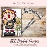Annie Clipart, Vintage Sewing Machine PNG, Pin Cushion, Seam Ripper Digital Download Primitive Doll Clip Art for T-Shirts for Women and Kids