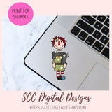 Annie Clipart, Vintage Sewing Machine PNG, Pin Cushion, Seam Ripper Digital Download Primitive Doll Clip Art for T-Shirts for Women and Kids