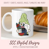 Pudgy Gnomes Love Prim Flowers Clipart 6 - 300 dpi png images