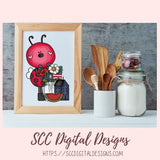 Cute Bee PNG for Sublimation for Stickers, Primitive Flower Clipart for Scrapbook Elements, Whimsical Wildlife Clip Art for Kid's Wall Decor