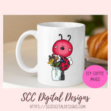 Cute Bee PNG for Sublimation for Stickers, Primitive Flower Clipart for Scrapbook Elements, Whimsical Wildlife Clip Art for Kid's Wall Decor