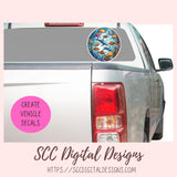 Stained Glass PNG Sticker Pack for Digital and Printable Planners, Journals, Notebooks & Digital Scrapbooking, Sea Life Car Decals, Instant Download Pre-Cropped Goodnotes Compatible PNG Images