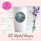Stained Glass PNG Sticker Pack for Digital and Printable Planners, Journals, Notebooks & Digital Scrapbooking, Sea Life Car Decals, Instant Download Pre-Cropped Goodnotes Compatible PNG Images