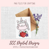 Whimsical Unicorns School Days Clipart for Stickers for Girls, School Pencils, Crayons, Glue & Apple PNG for Printable Art for Teachers
