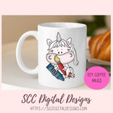 Whimsical Unicorns School Days Clipart for Stickers for Girls, School Pencils, Crayons, Glue & Apple PNG for Printable Art for Teachers