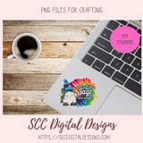 will burn sage and bridges tie dye gnome png files for sublimation for tumblers, funny gnome sublimation designs for shirts for women hippie
