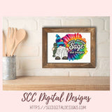 will burn sage and bridges tie dye gnome png files for sublimation for tumblers, funny gnome sublimation designs for shirts for women hippie