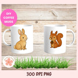 Cute Woodland Animals Clipart 12 - designs in 300 dpi png format