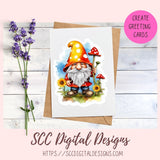 Sunflower Woodland Gnome Clipart Bundle 6 - 300 dpi png images