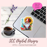Sunflower Woodland Gnome Clipart Bundle 6 - 300 dpi png images