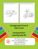 Printable Transportation Color by Number, Print at Home Kids Coloring Books, Home School Teacher Resources, Fun & Educational Activities, Instant Download