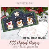 Flakey Friends Snowman Sign SVG , Make Your Own Winter Decor with our 3D SVGs for Glowforge and Laser Cutters, Instant Download Digital Woodworking Pattern, Laser Ready SVG Craft Show Best Sellers