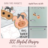 Pig & Cow SVG Laser Ready Magnet Pattern, Glow Forge and Laser Cutter Design, DIY Farm Animal Lover Gifts, Instant Download Commercial Use Art