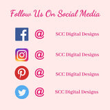 Bitty Cow Birthday Printable Mini Cards - 8 Mini Cards With 4 Images, Cupcakes, Presents, Balloons, Instant Download, Commercial Use