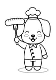 Dogs Coloring Pages for Kids, Home School Printables & Day Care Activities, Teacher Recourses Preschool, Baby Animals Children's Story Book