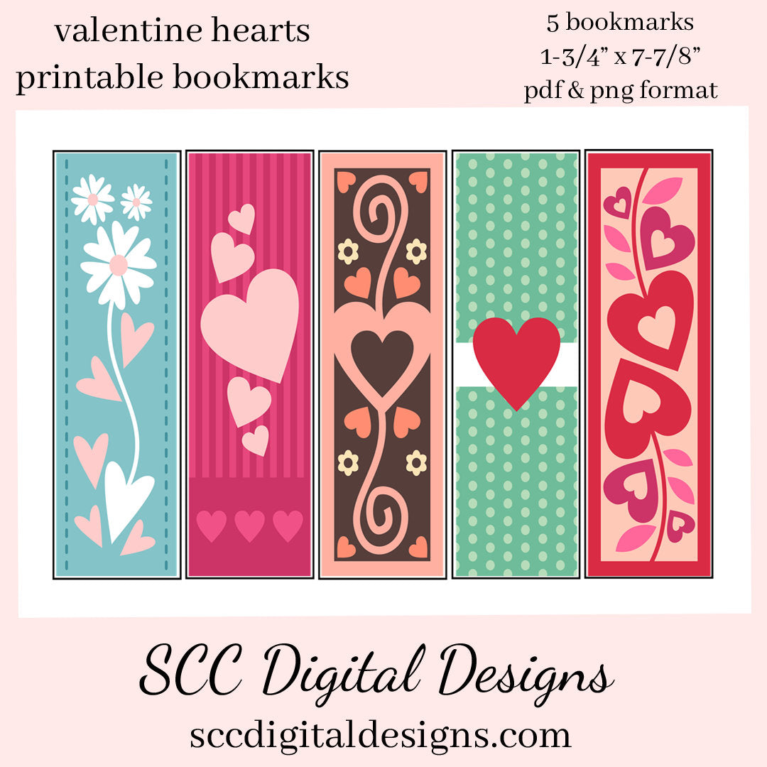 Valentine Hearts Printable Bookmarks - School Holiday Party Gift - Tea – SCC Digital Designs valentine-hearts-printable-bookmarks-school-holiday-party-gift-tea-scc-digital-designs