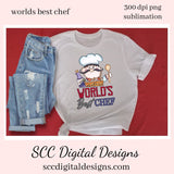 World's Best Chef Clipart - Instant Download, Digi Scrap, Craft Supplies, Clip Art PNG, Scrapbook Elements, Commercial Use