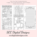 Vineyard CYO Printable Ephemera, 6 Page PDF Set Includes - Tags, Envelopes, Journal Page, Bookmarks, Postcards & Stamps, Instruction Sheet, Personal & Small Business Use, Great for Junk Journaling, Wine Lover Gifts, Create Hostess Tags