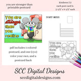 You Are Stronger Thank You Realize Printable Postcard, Full Color, Color Your Own, Inspirational Quote, Kindness Card, Positivity Cards