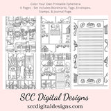 Puppies CYO Printable Ephemera, 6 Page PDF Set Includes - Tags, Envelopes, Journal Page, Bookmarks, Instant Download, Junk Journal Ephemera, Instruction Sheet, Personal & Small Business Use, Great for Junk Journaling, Dog Lover Gifts, Create Hostess Tags