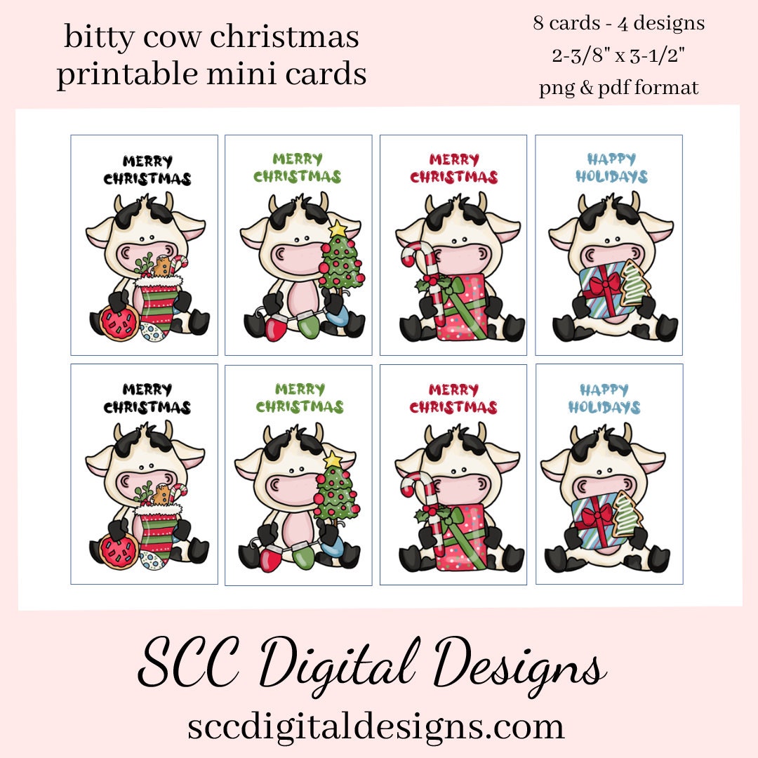Bitty Cow Christmas Printable Mini Cards - 2 Sets of 8 Mini Cards With – SCC Digital Designs bitty-cow-christmas-printable-mini-cards-2-sets-of-8-mini-cards-with-scc-digital-designs