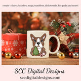 Red & White Boston Terrier Christmas Treats Clipart, Dog Lover Gift, T-Shirt & Hoodie Design, Teacher Resources, Instant Download, Commercial Use, Exclusive Clip Art Set, Craft Supplies, Scrapbook Elements, Personal Use  Our clipart files come to you as 300 dpi PNG images.