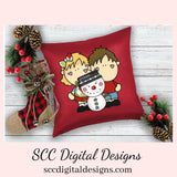 Christmas Kids Love Snowmen Clipart, Boys, Girls, Snowman, DIY Xmas Printables, T-Shirt & Hoodie Design, Teacher Resources, Instant Download, Commercial Use, Exclusive Clip Art Set, Craft Supplies, Scrapbook Elements, Personal Use