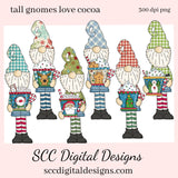 Gnome PNG, Cocoa Cup, Hot Chocolate Mugs, Snowman, Xmas Tree, Reindeer, DIY Gift for Her, Instant Download, Exclusive Clipart, Commercial Use Clip Art PNG Set, Create Christmas Decor, Create Holiday Printables, T-Shirt & Hoodie Design, Craft Supplies, Scrapbook Elements, Personal Use