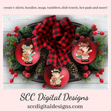 Gingerbread PNG, Pigtail Girls, Christmas Cookies, DIY Gift for Her, Instant Download, Exclusive Clipart, Commercial Use Clip Art Set, DIY Xmas Printables, Create Christmas Decor, Create Holiday Printables, T-Shirt & Hoodie Design, Craft Supplies, Scrapbook Elements, Personal Use