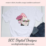 Joyful Gnomes Coffee & Flowers Clipart, Mocha, Latte, Pink Roses, Pink Lover Gifts, Instant Download, Commercial Use, Exclusive Clip Art PNG Set, T-Shirt & Hoodie Design, Craft Supplies, Scrapbook Elements, Personal Use  Our clipart files come to you as 300 dpi PNG images.