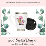 Joyful Gnomes Coffee & Flowers Clipart, Mocha, Latte, Pink Roses, Pink Lover Gifts, Instant Download, Commercial Use, Exclusive Clip Art PNG Set, T-Shirt & Hoodie Design, Craft Supplies, Scrapbook Elements, Personal Use  Our clipart files come to you as 300 dpi PNG images.