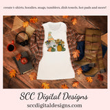Pumpkin Patch Gnome Clipart, Pumpkins, Sunflowers, DIY Holiday Home Décor & Printables, Instant Download, Commercial Use, Clip Art Set