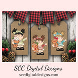 Gingerbread PNG, Pigtail Girls, Christmas Cookies, DIY Gift for Her, Instant Download, Exclusive Clipart, Commercial Use Clip Art Set, DIY Xmas Printables, Create Christmas Decor, Create Holiday Printables, T-Shirt & Hoodie Design, Craft Supplies, Scrapbook Elements, Personal Use